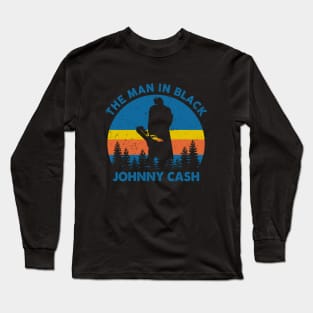 Retro The Man in Black Johnny Music Long Sleeve T-Shirt